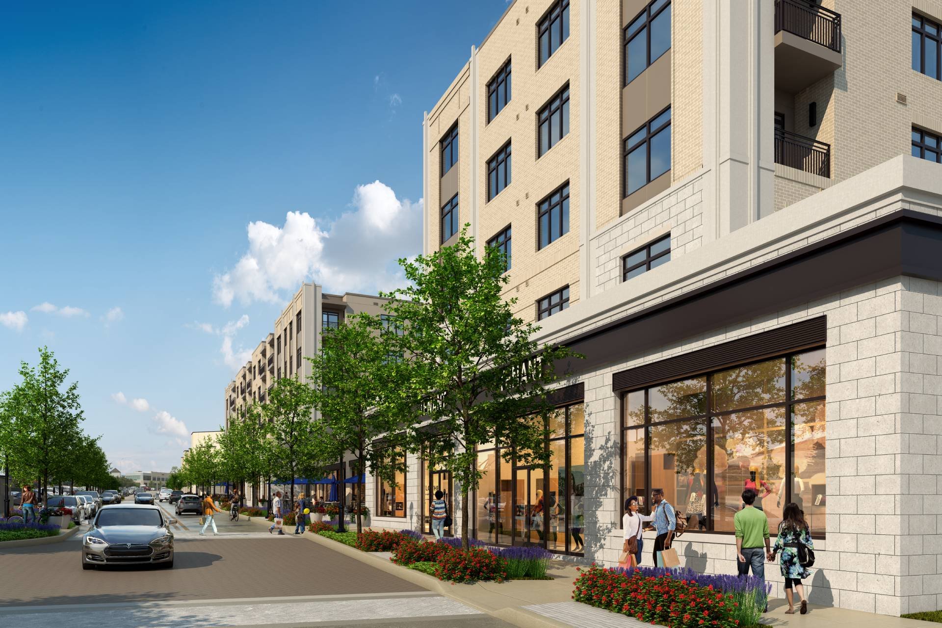 A rendering of Coulter Place above upscale retail options