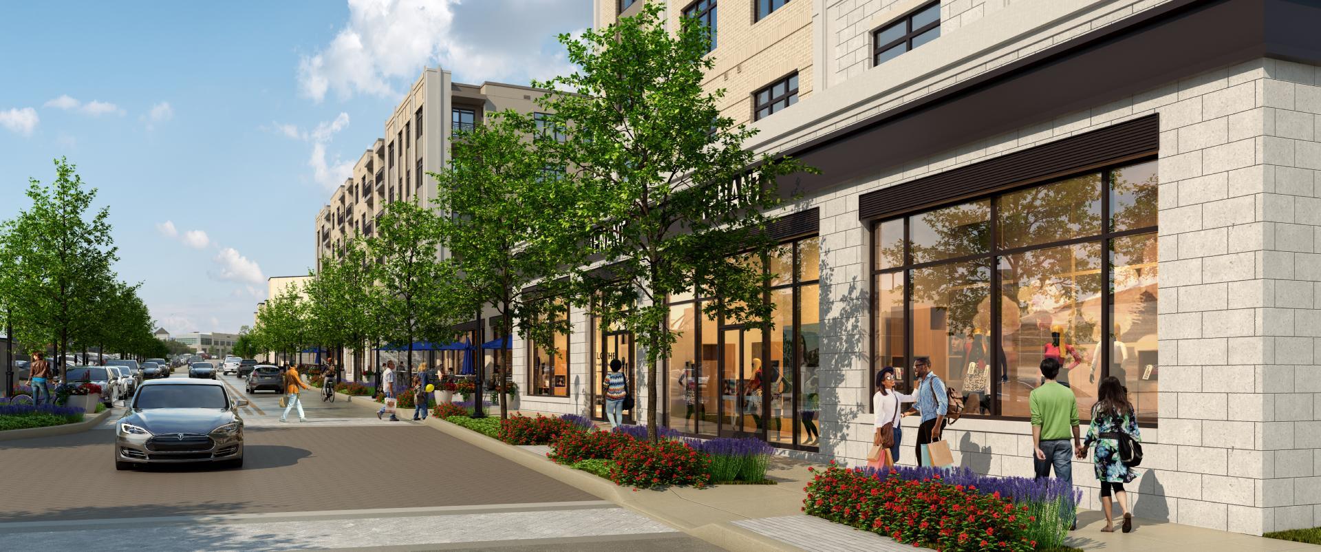 A rendering of Coulter Place above upscale retail options